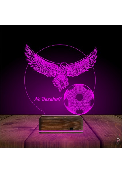 Kirppi 3D Lamba Kartal Top Futbol Taraftar Hediye Kişiye Özel Masa Gece Lambası indirimleri