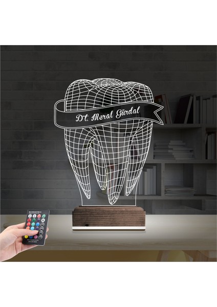 Kirppi 3D Lamba Diş Hekimi Hediye V4 Kişiye Özel Masa Gece Lambası fiyatları