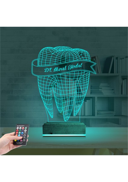 Kirppi 3D Lamba Diş Hekimi Hediye V4 Kişiye Özel Masa Gece Lambası modelleri