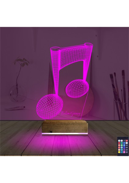 Kirppi 3D Lamba Müzik Nota Müzisyen Kişiye Özel Masa Gece Lambası fırsatları