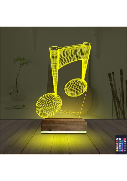 Kirppi 3D Lamba Müzik Nota Müzisyen Kişiye Özel Masa Gece Lambası indirimleri