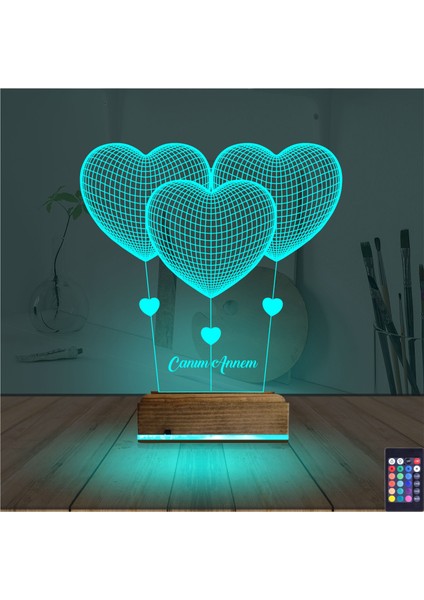 Kirppi 3D Lamba Kalp Sevgiliye Hediye V3 Kişiye Özel Masa Gece Lambası modelleri
