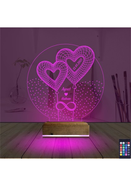 Kirppi 3D Lamba Kalp Sevgiliye Hediye V11 Kişiye Özel Masa Gece Lambası fırsatları