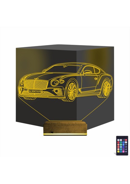 Kirppi 3D Lamba Araba Bentley Kişiye Özel Masa Gece Lambası