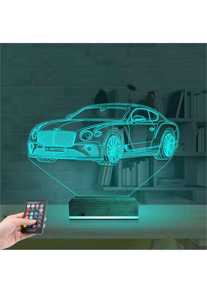 Kirppi 3D Lamba Araba Bentley Kişiye Özel Masa Gece Lambası modelleri