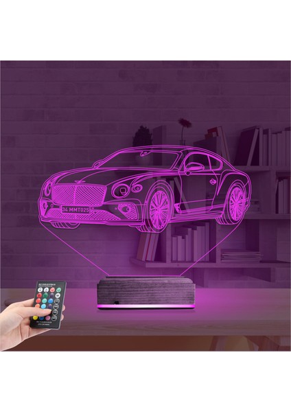 Kirppi 3D Lamba Araba Bentley Kişiye Özel Masa Gece Lambası fırsatları