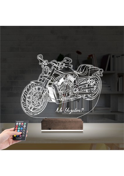 Kirppi 3D Lamba Motorsiklet Harley Motor V4 Kişiye Özel Masa Gece Lambası fiyatları