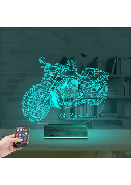 Kirppi 3D Lamba Motorsiklet Harley Motor V4 Kişiye Özel Masa Gece Lambası modelleri