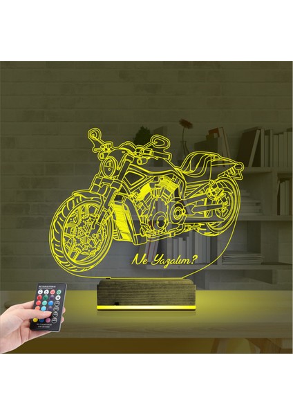 Kirppi 3D Lamba Motorsiklet Harley Motor V4 Kişiye Özel Masa Gece Lambası indirimleri
