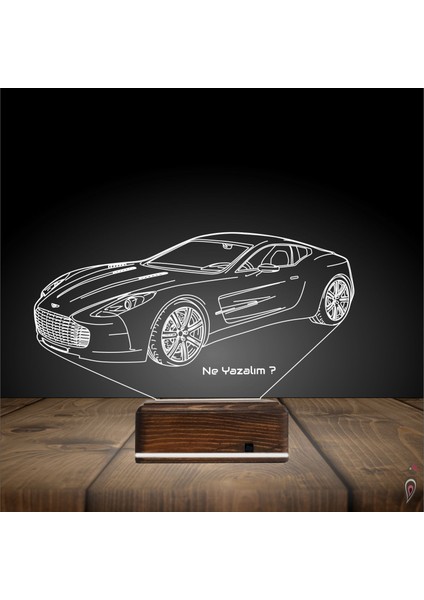Kirppi 3D Lamba Spor Araba Aston Martin Tasarım Kişiye Özel Masa Gece Lambası fiyatları
