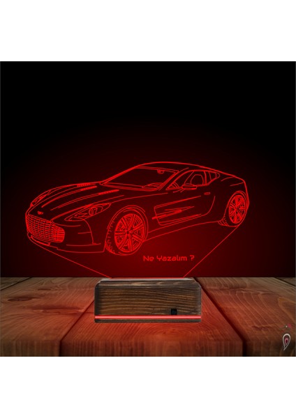 Kirppi 3D Lamba Spor Araba Aston Martin Tasarım Kişiye Özel Masa Gece Lambası fırsatları