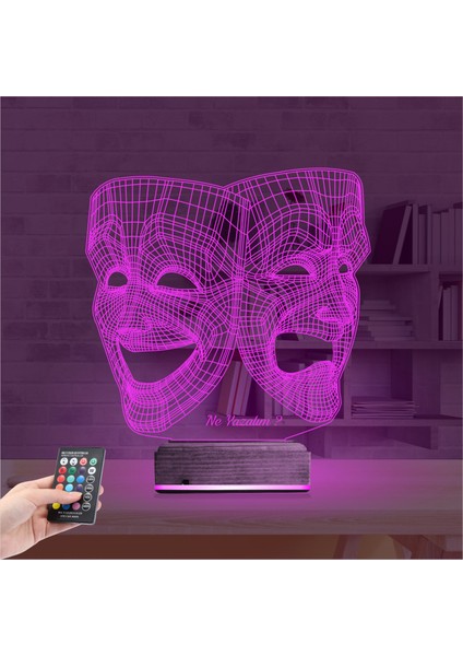 Kirppi 3D Lamba Tiyatro Gülen Ağlayan Yüz Kişiye Özel Masa Gece Lambası fırsatları