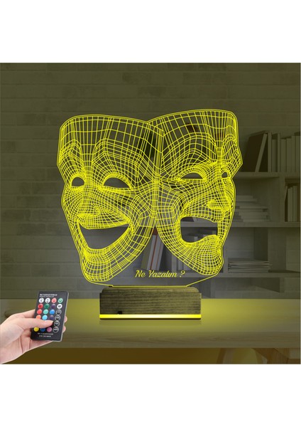 Kirppi 3D Lamba Tiyatro Gülen Ağlayan Yüz Kişiye Özel Masa Gece Lambası indirimleri