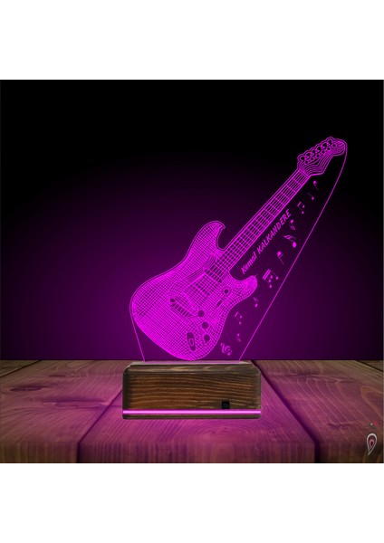 Kirppi 3D Lamba Elktro Gitar Müzisyen Hediye Kişiye Özel Masa Gece Lambası indirimleri