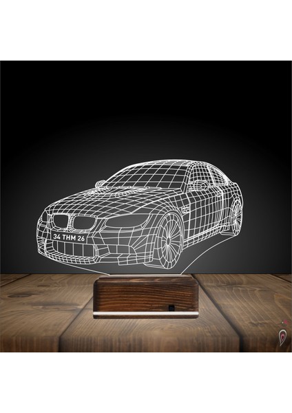 Kirppi 3D Lamba Spor Araba Bmw Tasarım Kişiye Özel Masa Gece Lambası fiyatları