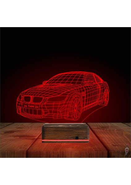 Kirppi 3D Lamba Spor Araba Bmw Tasarım Kişiye Özel Masa Gece Lambası fırsatları