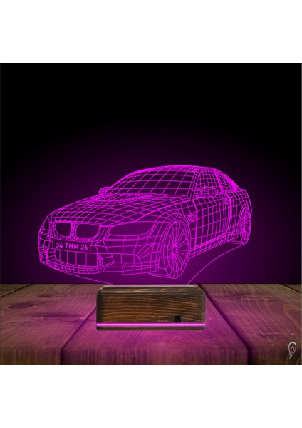 Kirppi 3D Lamba Spor Araba Bmw Tasarım Kişiye Özel Masa Gece Lambası indirimleri