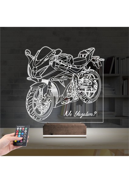 Kirppi 3D Lamba Motorsiklet Yarış Motoru V2 Kişiye Özel Masa Gece Lambası fiyatları