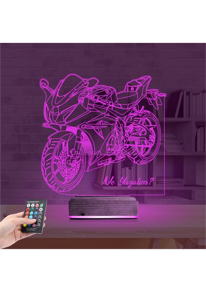 Kirppi 3D Lamba Motorsiklet Yarış Motoru V2 Kişiye Özel Masa Gece Lambası fırsatları