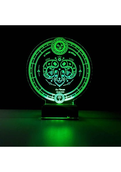 Kirppi 3D Lamba Astroloji Koç Burcu Kişiye Özel Masa Gece Lambası fiyatları