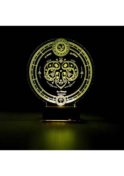 Kirppi 3D Lamba Astroloji Koç Burcu Kişiye Özel Masa Gece Lambası indirimleri
