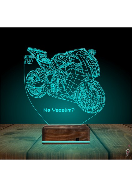 Kirppi 3D Lamba Motor Motorcu Motorsiklet Kişiye Özel Masa Gece Lambası modelleri