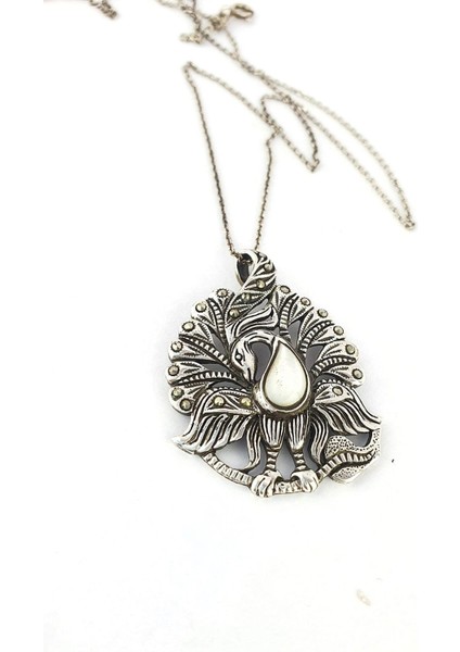 Sedef Taşlı 925ayar Gümüş Tasarım Tavus Kuşu Kolye fiyatları