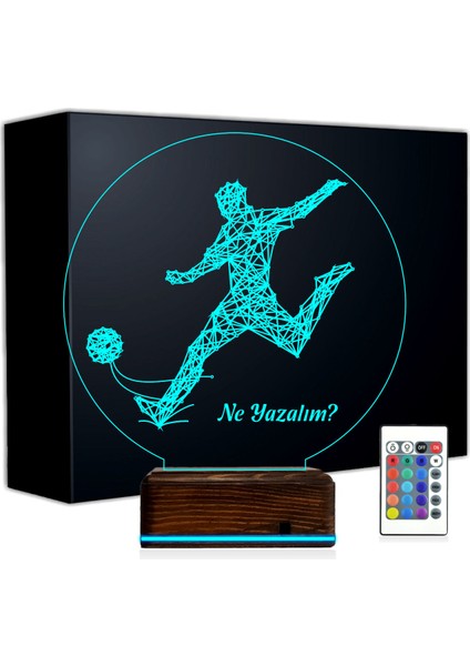 Kirppi 3D Lamba Futbolcu Hediye Kişiye Özel Masa Gece Lambası
