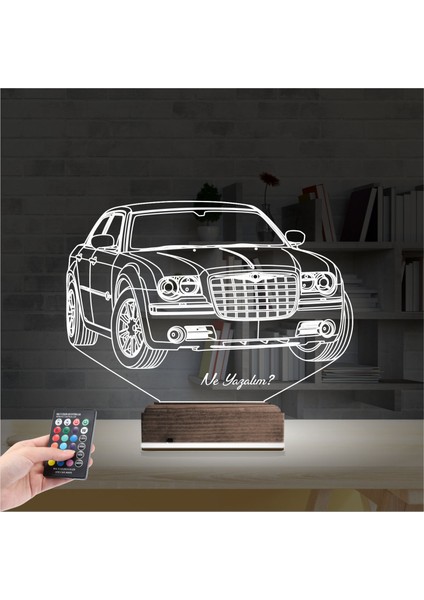 Kirppi 3D Lamba Araba Crysler C300 Kişiye Özel Masa Gece Lambası fiyatları