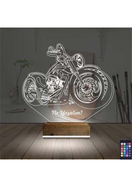 Kirppi 3D Lamba Motorsiklet Harley Motor V3 Kişiye Özel Masa Gece Lambası fiyatları