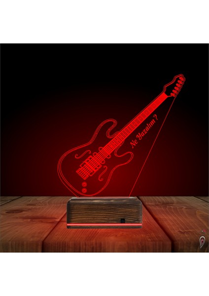 Kirppi 3D Lamba Elektro Gitar Gitarist Kişiye Özel Masa Gece Lambası fırsatları