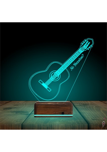 Kirppi 3D Lamba Klasik Gitar Gitarist Kişiye Özel Masa Gece Lambası modelleri