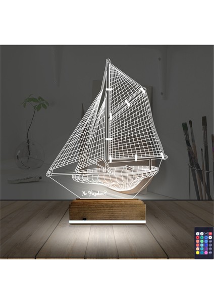 Kirppi 3D Lamba Gemi Kaptan V1 Kişiye Özel Masa Gece Lambası fiyatları