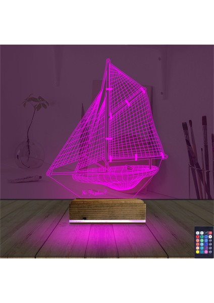 Kirppi 3D Lamba Gemi Kaptan V1 Kişiye Özel Masa Gece Lambası fırsatları