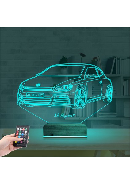 Kirppi 3D Lamba Araba Volkswagen Scirocco Kişiye Özel Masa Gece Lambası modelleri