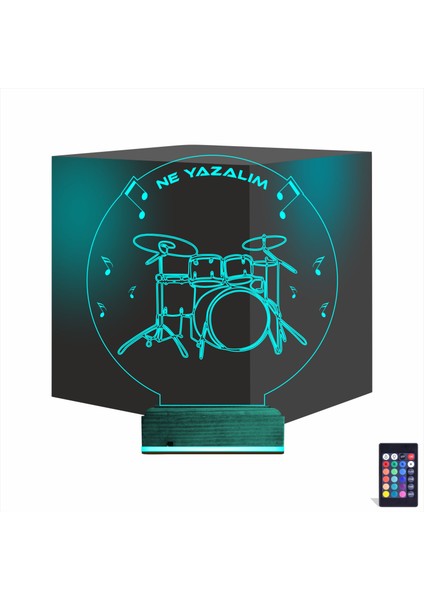Kirppi 3D Lamba Bateri Baterist Kişiye Özel Masa Gece Lambası