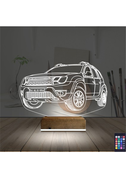 Kirppi 3D Lamba Araba Jeep Duster Kişiye Özel Masa Gece Lambası fiyatları