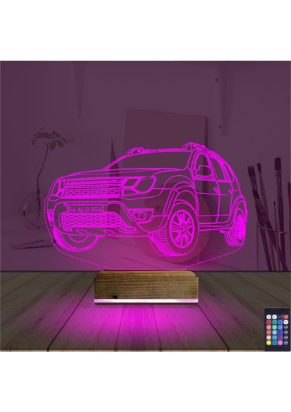 Kirppi 3D Lamba Araba Jeep Duster Kişiye Özel Masa Gece Lambası fırsatları