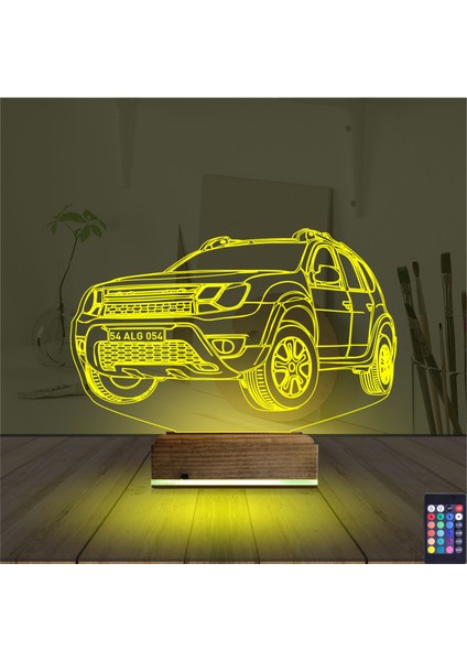 Kirppi 3D Lamba Araba Jeep Duster Kişiye Özel Masa Gece Lambası indirimleri