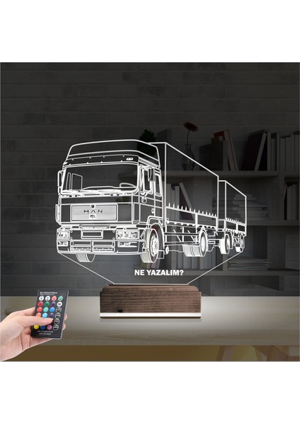 Kirppi 3D Lamba Tır Kamyon Tırcı Kişiye Özel Masa Gece Lambası fiyatları
