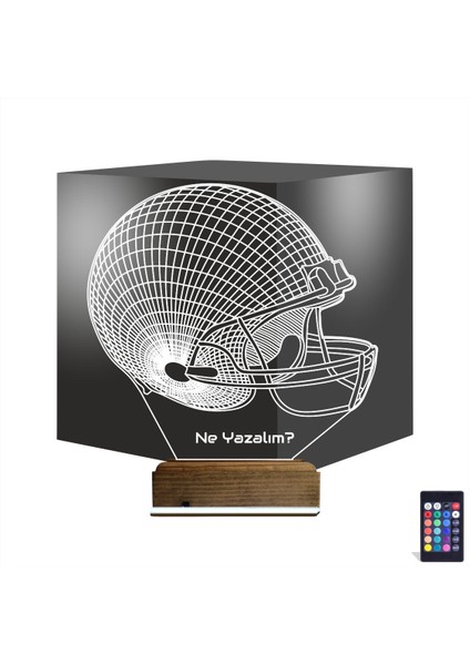 Kirppi 3D Lamba Beyzbol Kask Kişiye Özel Masa Gece Lambası