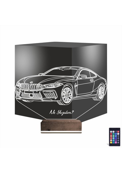Kirppi 3D Lamba Araba Bmw M8 Kişiye Özel Masa Gece Lambası