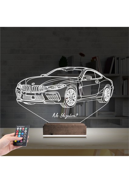 Kirppi 3D Lamba Araba Bmw M8 Kişiye Özel Masa Gece Lambası fiyatları