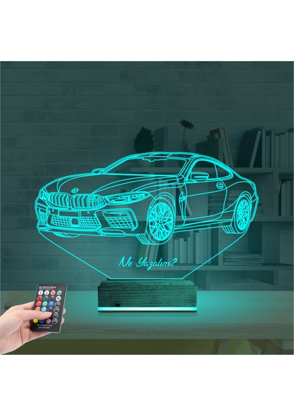 Kirppi 3D Lamba Araba Bmw M8 Kişiye Özel Masa Gece Lambası modelleri