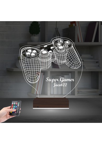 Kirppi 3D Lamba Gamer Joystick Oyuncu Konsol Kişiye Özel Masa Gece Lambası fiyatları