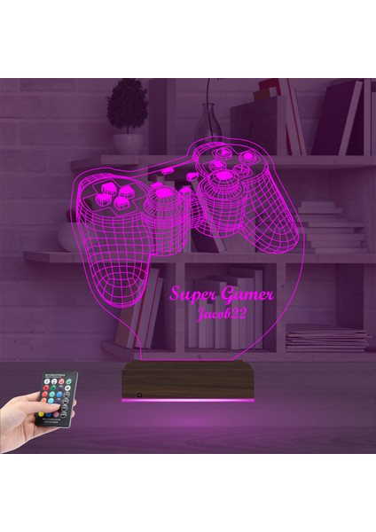 Kirppi 3D Lamba Gamer Joystick Oyuncu Konsol Kişiye Özel Masa Gece Lambası fırsatları
