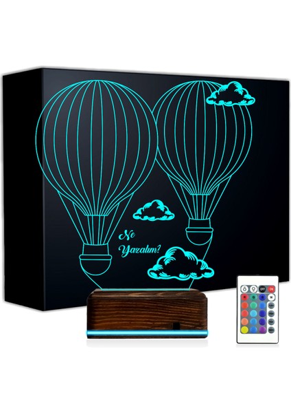 Kirppi 3D Lamba Balon Bulut Tasarım Kişiye Özel Masa Gece Lambası