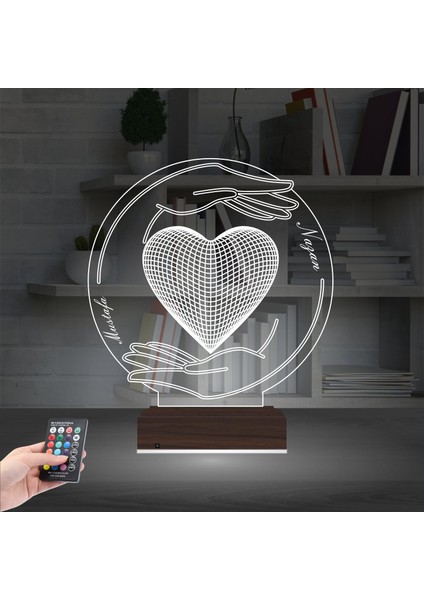 Kirppi 3D Lamba Sevgiliye Hediye Kalp El Kişiye Özel Masa Gece Lambası fiyatları