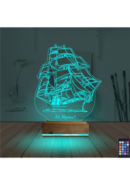 Kirppi 3D Lamba Gemi Kaptan V2 Kişiye Özel Masa Gece Lambası modelleri
