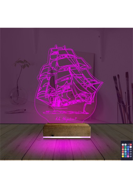 Kirppi 3D Lamba Gemi Kaptan V2 Kişiye Özel Masa Gece Lambası fırsatları